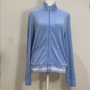 Juicy Couture full zip terry light blue jacket with pockets